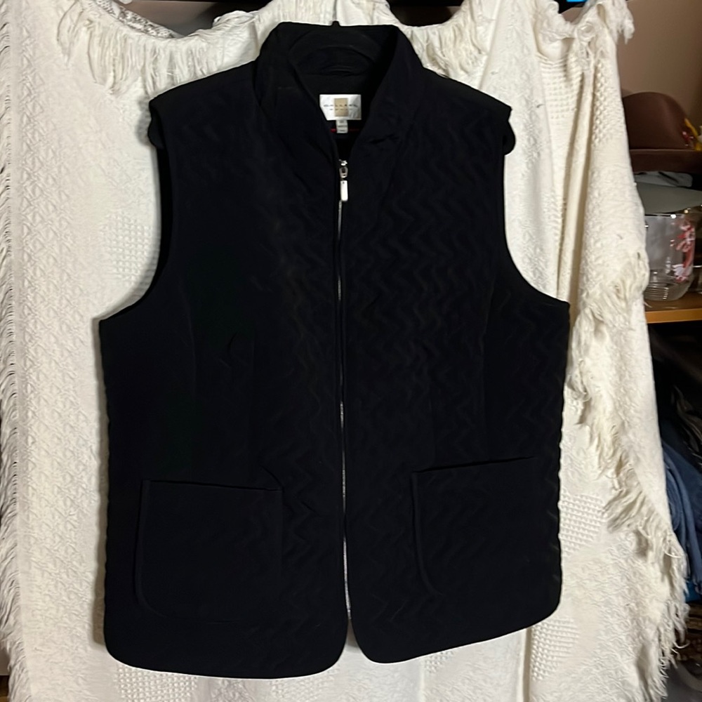 😄Oversized 1X Vest Black Quilted